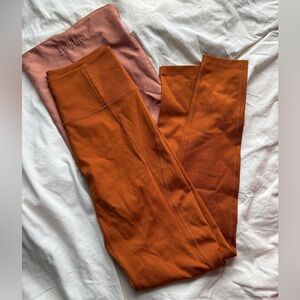 Girlfriend collective high rise compressive 28” legging orange trail size small